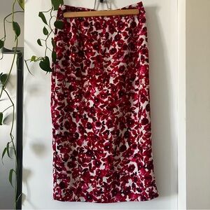 Pink floral midi skirt 🌺
